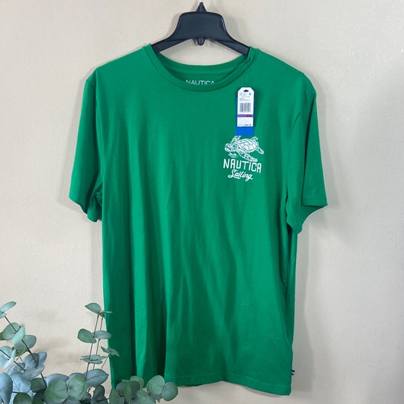 Nautica Other - NWT Nautica Men's XXL Kelly Green Turtle Graphic T-Shirt Save the Marine Life